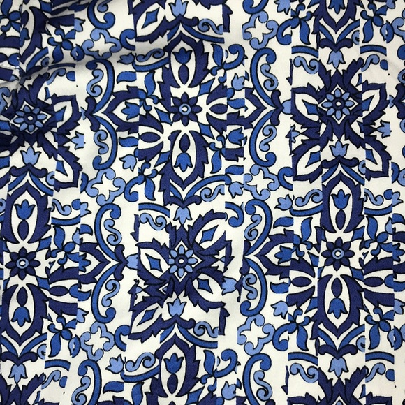 Milly For Design Nation Kaleidoscope Blue Capri Crop Pant Trouser Relaxed Fit - Picture 5 of 8